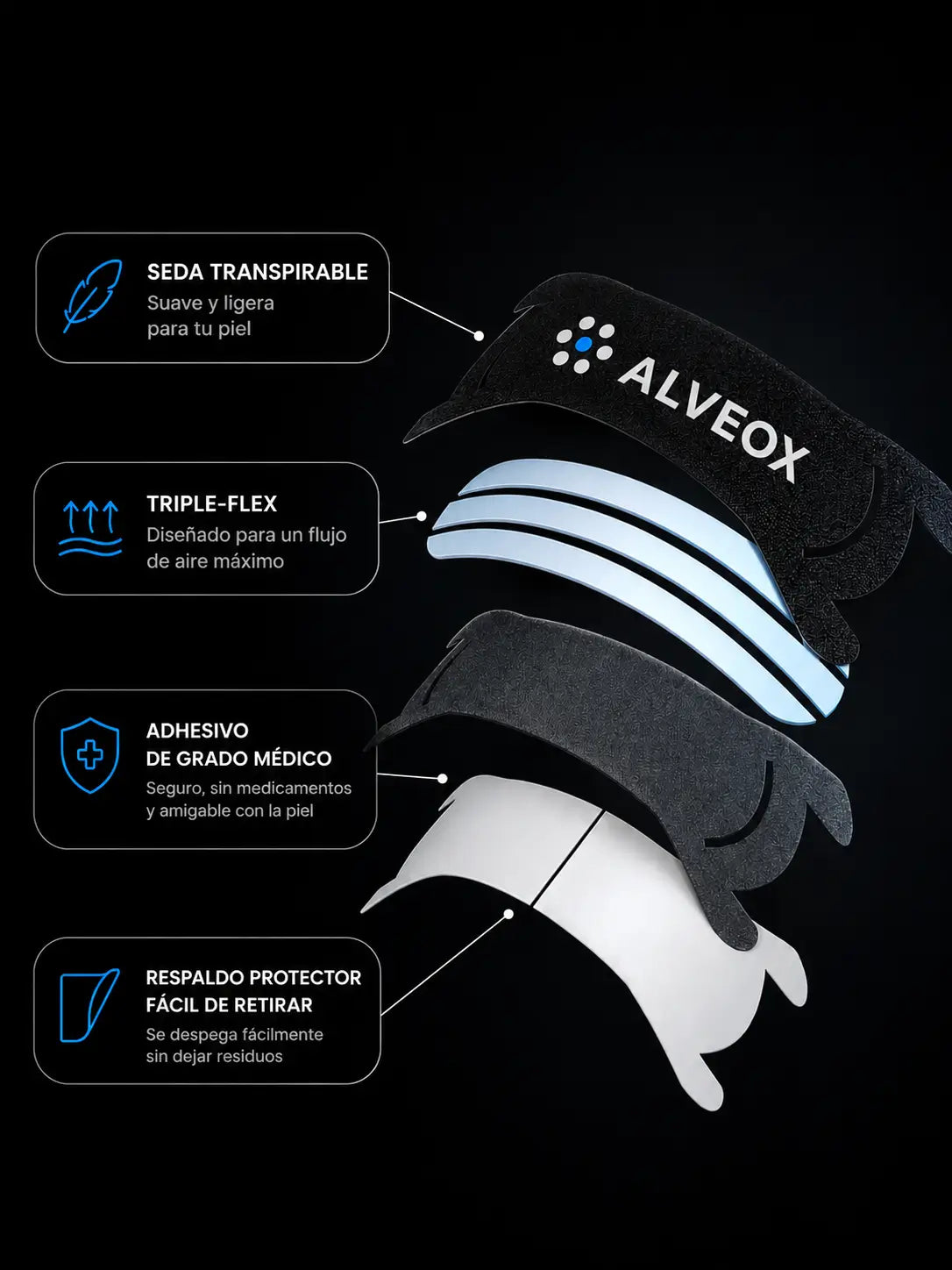 ALVEOX® - Tiras Nasales Premium x 30 UN